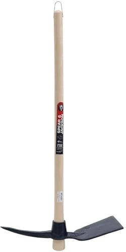 Spear & Jackson – Pioche cantonnière 2 kg – Manche hêtre PEFC 90 cm – tête Acier forgé trempé – Travaux de terrassement & Sillon, Bleu