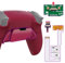 eXtremeRate Konfiguriert Rise V3 Remap Kit für ps5 Controller BDM-030/040/050, Upgrade Board & Gummiert Grips Case Rückgehäuse & Back Paddles Zubehör für ps5-Cosmic Red