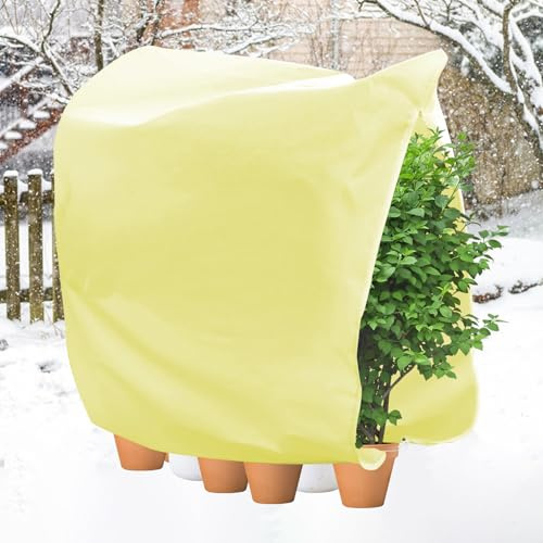 XIAQICA Manta Termica Plantas 200 x 240 cm Malla Antiheladas Tela No Tejida Protector Plantas Invierno Tela Termica para Plantas con Cordón y Cremallera, Protección Anticongelante