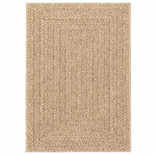 vidaXL Teppich, Läufer Jute-Optik Indoor Outdoor, Teppich UV-beständig für Terrasse Balkon Garten Wohnzimmer, Küchenteppich, Beige 120x170cm