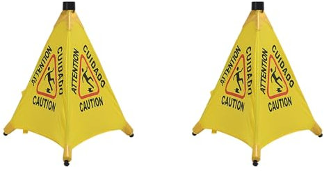 Umsoxhy 2X Vorsicht, Nasser Boden, Schild, „Rutschgefahr bei Nässe, Aufklappbarer, An der Wand Montierter, Faltbarer, Zweisprachiger Sicherheitswarnkegel