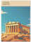 Happymotive Städteposter | Athen Retro Poster Vintage | Schlafzimmer Deko Bild im Hochformat | Bilder Wohnzimmer | Kunstdrucke in A2 40x60, A3 30x40, A4 20x30 300g Papier ohne Rahmen