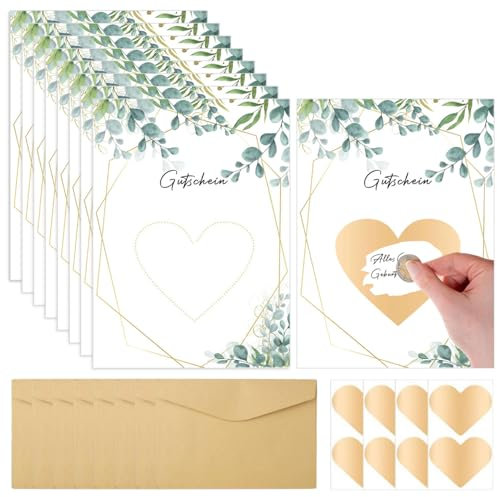 Kzouenzu Zeit Statt Zeug Rubbellos Selber Machen Mit Kuvert, Gutschein Zeit Schenken, Gutscheinkarte Zum Selbstausfüllen, Geburtstagskarte, Das Schönste Geschenk Ist Gemeinsame Zeit [Grün]