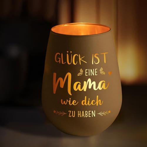 PWCTNT Geschenke für Mama, Gravierte Kerzenbecher, Personalisierte Kerzenbecher Geschenke zum Muttertag, Tochter Sohn Geschenk für Mama, für Muttertag, Weihnachten
