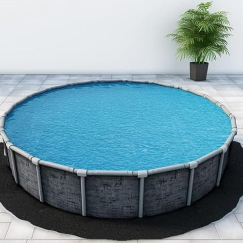 Tappetino rotondo per piscina da 4,7 m, rivestimento per piscina fuori terra, tappetino per piscina all'aperto per piscina fuori terra