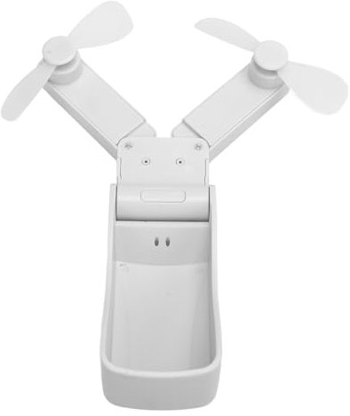 XUXHOU Handheld Fan, Dual Heads USB Rechargeable 3 Speeds Portable Mini Pocket Fan for Home Travel (White