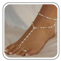 Aneneiceera Boho Geschichtet Perle Fußkettchen Armband Perle Barfuß Sandale Fußkettchen Perlen Weiß Knöchel Armbänder Perlen Zehenring Fußkettchen Gypsy Fußkettchen Fußkette Schmuck Für Frauen