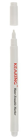 Geardeangloow Rotulador borrable de aire/agua, marcador de tela, color blanco, 1 mm, soluble en agua