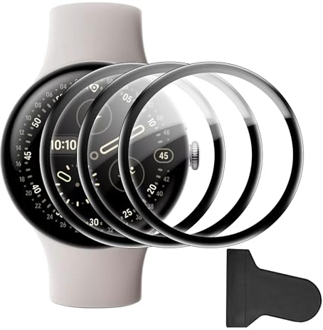 FDHYFGDY 3x Schutzfolie für Google Pixel Watch 4 45mm, HD Komposit-Dünnfilm [Kratzfest + Vollständige Abdeckung], Displayschutz Kompatibel mit Google Pixel Watch 4 - Blasenfreie Folie