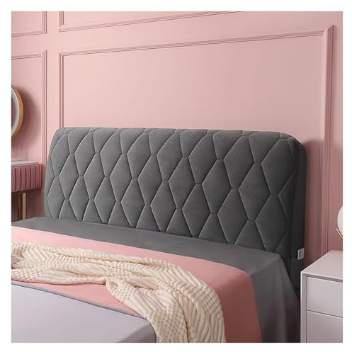 Housse De Tête De Lit en Velours – Protège-Matelas Matelassé Lavable, Protection Anti-poussière pour Lits Double, Queen Et King(Dark Gray,150cm)