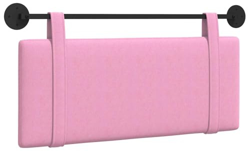 vidaXL Hängendes Kopfteil Rosa Stoff, Bettzimmer Deko, Moderner Stoffkopfteil, Wandmontierte Rückenstütze, Luxus Schlaf-Highlight, Zeitloser Komfort