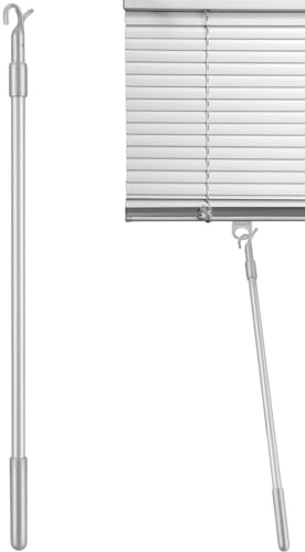 Baluue Vertical Blinds Wand Replacement Telescopic Window Blind Rod with Hook Blind Opener Accessory for Easy Tilt Control Lightweight Aluminium Pole for Home and Office Use