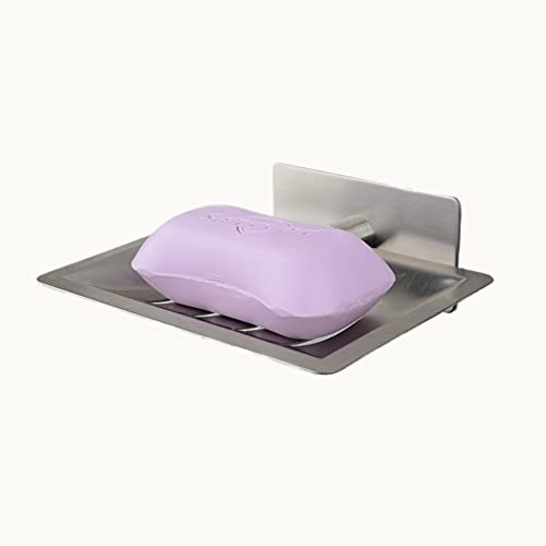 Jabonera de baño, Adhesivo Acero Inoxidable Jaboneras Pequeñas, Plato de Jabón para Baño, Ducha, Contador, Fregadero, Cuarto de Baño