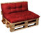Garden Factory Palettenkissen Palettenauflagen Palettenpolster Sitzkissen, Rückenlehne oder Set, Gesteppt (Rückenlehne 120x60, Rot)
