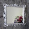 artissimo Wandspiegel Barock Silber Hochglanz Kosmetikspiegel Antik Badspiegel 38x36