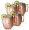 Relaxdays Moscow Mule Becher 4er Set, für Cocktails, Kaltgetränke, Barzubehör, Edelstahltasse, bauchig, 0,5 l, Kupfer