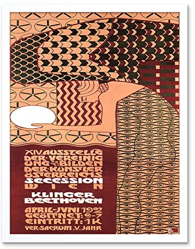 Wee Blue Coo Exhibition Secession Vienna Austria Vintage Retro Advertising Art Print Framed Poster Wall Decor Kunstdruck Poster Wand-Dekor-12X16 Zoll
