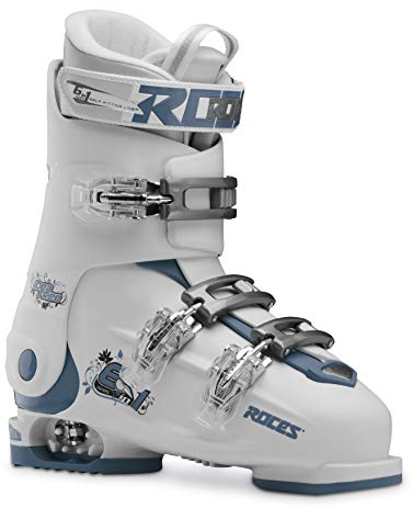 Roces Unisex Jugend IDEA Free Verstellbarer Kinderskischuh, White-Teal, 36-40