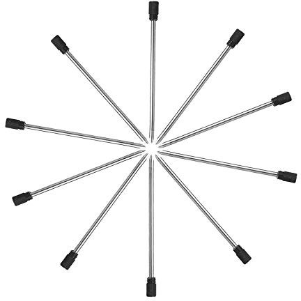 Stilo Penna, 7-in-1 Multi-Tool Pen [Touch Screen, penna a sfera, righello, livello, supporto del telefono, cavatappi, cacciavite Phillips e testa piatta] (2 pezzi) 10 Pack Black Refills