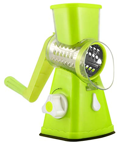 KUANDARg Seguridad Mandolina Multiusos Slicer De Vegetales Profesional Rallador Espiral Rallador Multifunción, Giratorio, Manual, Cortador De Verduras, Frutas Multifuncional, Green