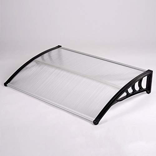 Totò Piccinni Pensilina Tettoia in policarbonato alveolare trasparente satinato copertura modulare esterno ingresso porta finestra (P100xL100)