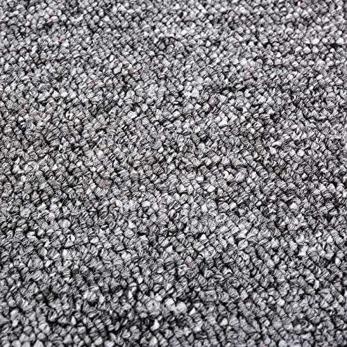 Gr8 Home Luxury Carpet Tiles Heavy Duty 20 Piece 5SQM Commercial Office Shop Floor Retail Flooring 50 x 50cm [Platinum Grey]