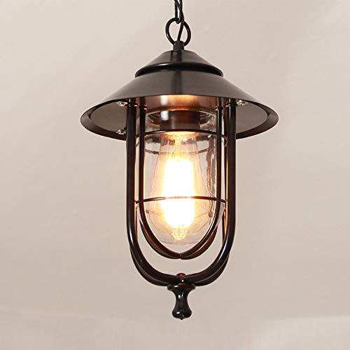 Mengjay Außen Hängelampe Vintage Schwarz Gartenlampe Wasserdicht E27 Pendellampe Höhenverstellbar Aluminum Aussenlampen für Terrasse Pavillon Hof Outdoor Pendant Light Esszimmer
