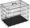 24 inch Pet Cage Dog Cat Puppy Training Folding Metal Kennel Crate With Tray, 2 Doors 4 Locks, Easy to Carrier and Transport, 63 x 44 x 50.5cm