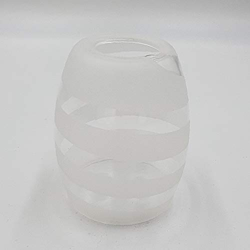 Lampenglas weiß/klar spiralform/gepunktet Design E14 Ersatzschirm Schirm Glas Lampenschirm Ersatzglas f. Pendelleuchte Tischlampe u.a. für Led Leuchte (Spiralform satiniert/klar)