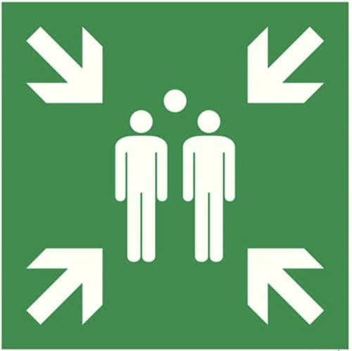 Schild Sammelplatz 40x40 cm Alu Nachleuchtend