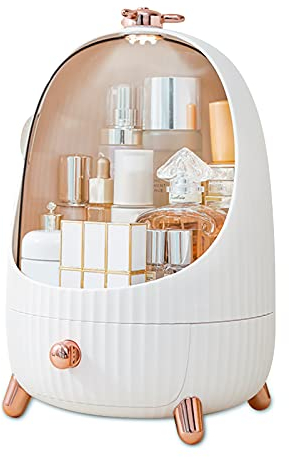 Galatée Tragbare Organizer, multifunktionale Aufbewahrungsbox, staubdicht, Haarnadeln und Gummibänder, Schmuck-Organizer, Abschlussbox, geeignet für Kinder oder Erwachsene, weiß, M (23 * 23 * 34cm)