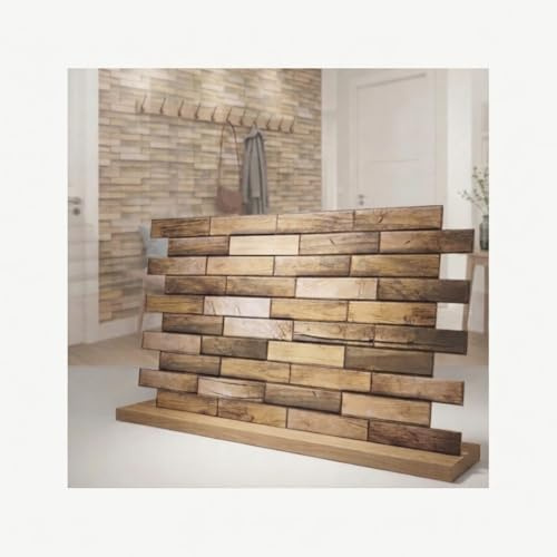 4m² 3D PVC Paneele Holz Optik 10 Stück, Wandpaneele Wandverkleidung Decke Deckenpaneele PVC-Verkleidung Wandtatto Fliesen Imitat