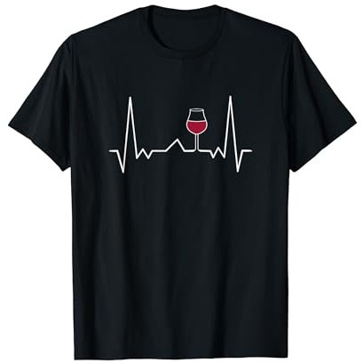 Herzschlag Mit Weinglas Rotwein Wein T-Shirt