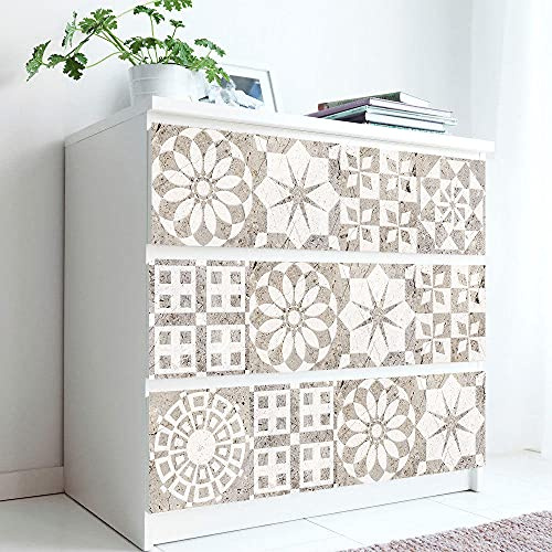 Vinilos Pared Cocina Mármol Blanco Beige Vinilo Adhesivo Cenefas Adhesivas Baño Cocina Azulejos Decorativos Adhesivos Ba?o DIY Mueble10P, 10cm x 10cm