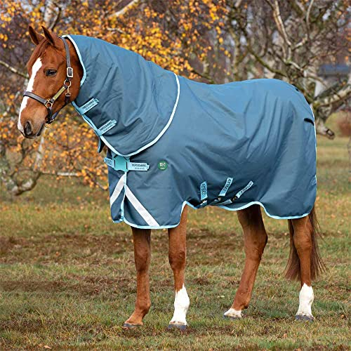 Horseware Amigo Ameco Bravo 12 Plus Medium 250g Turnout Decke mit abhnembarem Halsteil Dark Blue, Größe:6'9