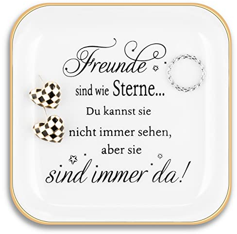 Titanape Geschenke für Freundin, Keramik Schmuckschale Freundin Geschenk, Geburtstagsgeschenk für Beste Freundin, BFF, Schwester, Kollegen, Frauen