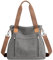 ZHIERNA Hobo - Bolso de hombro de lona vintage para mujer, bolso de mano grande con múltiples bolsillos, asa superior, bolsas de trabajo, Gris, Bolsas de hombro de lona