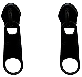 Sommer Farbe Reißverschluss Schnalle Ohrstecker Persönlichkeit Weiche Mädchen Ohrclip Edelstahl Reißverschluss Ohrstecker Ohrringe Karneval Rot (Black, One Size)
