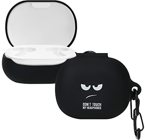 kwmobile Hülle kompatibel mit Anker Soundcore Life P3 Hülle - Silikon Kopfhörer Schutzhülle Case Cover Weiß Schwarz Schwarz
