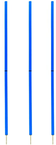 SPORTIKEL24 Slalomstangen 180 cm, ø 32 mm – 3er-Set – Blau – Trainingsstangen mit Metallspitze – Für Agility, Koordination & Fußball