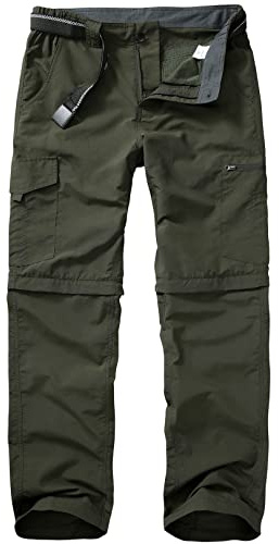 mosingle Walking Hiking Trousers Mens, Zip Off Lightweight Safari Trousers | Quick Dry, Convertible, Breathable, Outdoor Pants for Travel Fishing Trekking Cargo