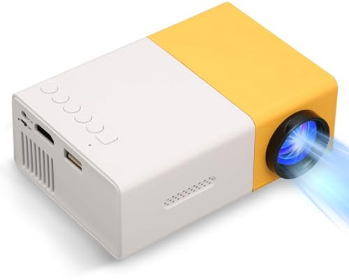 Mini Projector, HD 1080P HiFi Portable Movie Projector, Smart Home Projector with HDMI, USB, Storage Card, AV, for Smartphone, for PS4, for PS5, Laptop,TV-Stick, for XBox ONE