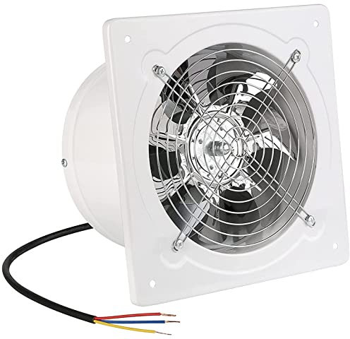 Aydomer 6 inch Exhaust Fan Wall Mounted Garage Ventilation Fan,290CFM Metal Attic Exhaust Fan Basement Extractor Fans with Backdraft Damper for Home Office Commercial Use(42W 110V 、White)