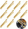 Sixfolo 10 Stück Zuckerzange Eiszange Set,Edelstahl Zuckerzange Candybar Bunte Eiswürfelzange Klein Mini Servierzange für Party Kaffee Bar Küche (Gold)