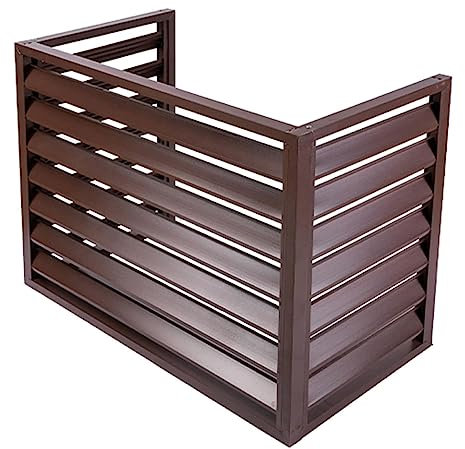 Yesbon Paneles de Valla de privacidad al Aire Libre Cubierta Protectora de CA de Aluminio, Cubierta Protectora de Condensador Exterior para Ocultar el Aire Acondicionado,Marrón,A~1.5P: 100x50x70cm