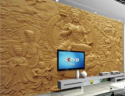 Carta Da Parati 3D Rilievo Buddista In Pietra Arenaria Fotomurali Murale Decorazione Sfondo Custom Wallpaper -317200 250x175cm