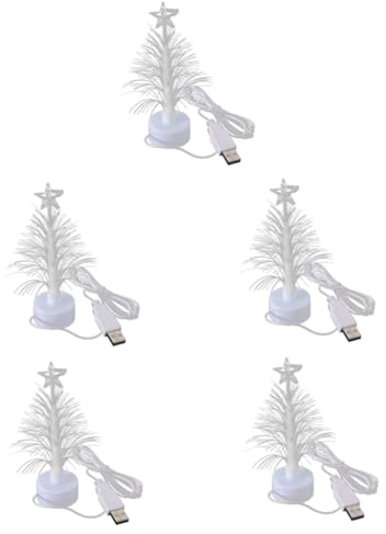 PRETYZOOM 5st Tisch-Weihnachtsbaum Aus Glasfaser Desktop-Weihnachtsbaum Mini-Weihnachtsbaum, USB-stromversorgung Vorbeleuchteter Künstlicher Weihnachtsbaum Verschieden Kind Batterielicht