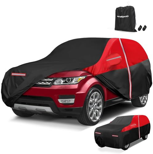 NEVERLAND Telo Copriauto SUV Impermeabile - Telo Copriauto da Esterno Telo Auto Impermeabile Crema Solare Evitare Sporcizia e Sporcizia Telo per Auto M 455x185x170CM 210D Oxford Cloth 2000PA