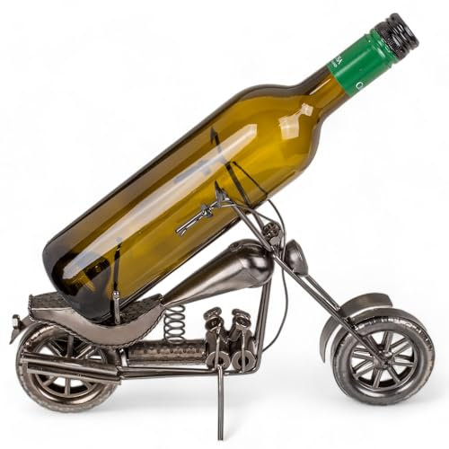 MIJOMA Porte-bouteille en métal style moto rétro Cafe Racer Bobber Chopper Vintage & Classique - Porte-bouteille de vin pour moto (Cafe Racer)