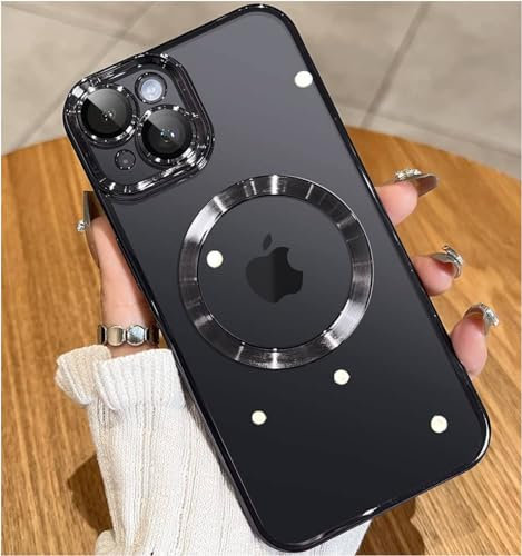 JUESHITUO for iPhone 13 Case with Integrated Camera Lens Protection [Military Grade Drop Protection] for Magsafe Women Men iPhone 13 Cover Case 6.1 Black